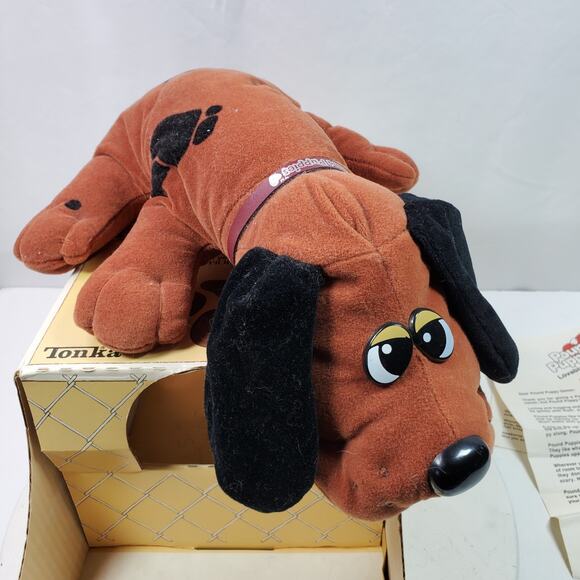 Vintage 1980 Tonka Pound Puppies Original w/ Box + Papers 14 Inch Long - Picture 6 of 12